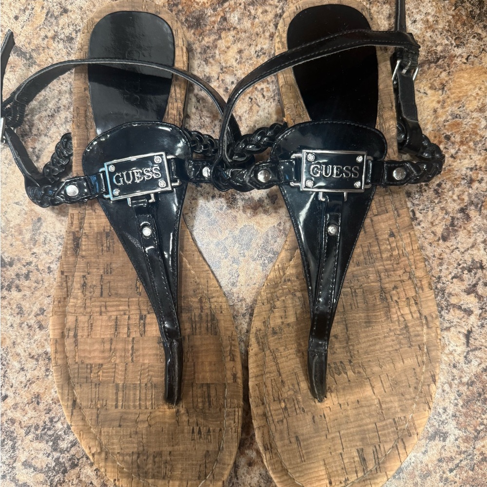 Guess Black Sandals Sleek and Stylish